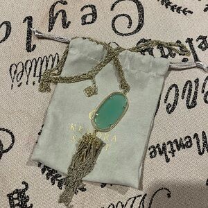 NWOT Kendra Scott necklace - green and gold